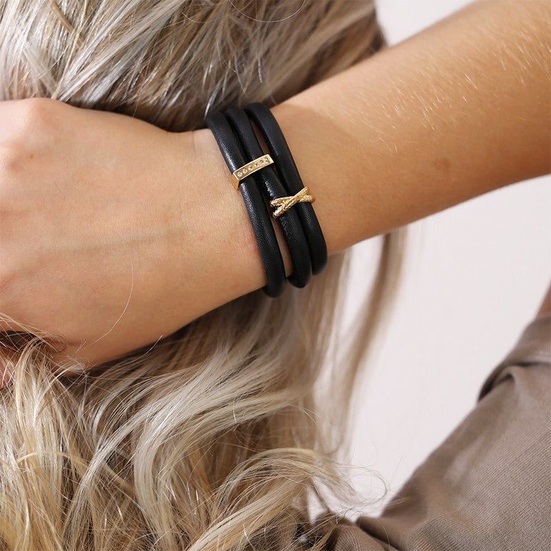Christina Collect DOUBLE CHARM in Vergoldet für Lederarmband
