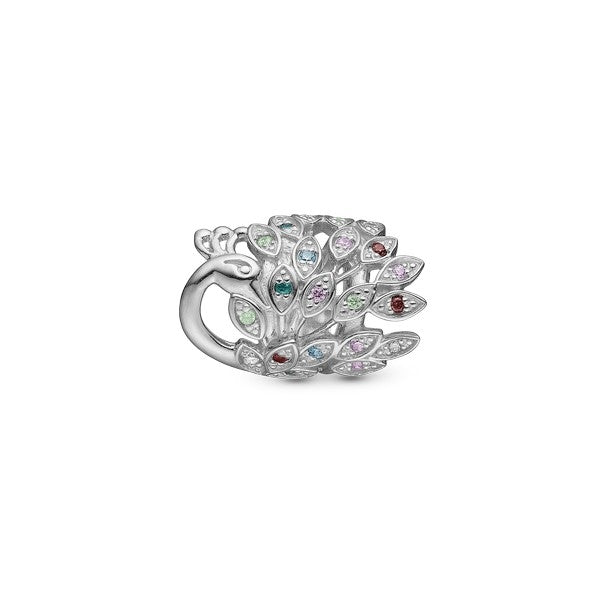 Christina Collect - Peacock charm i sølv til læderarmbånd