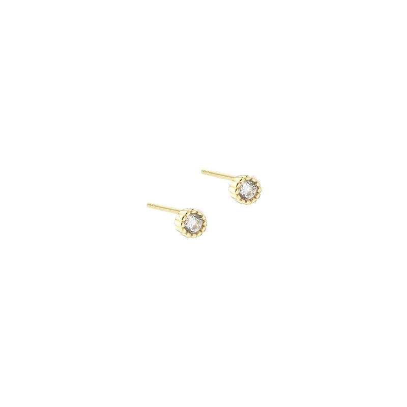 Aqua Dulce - Lumi Small Earstud i forgyldt sterlingsølv
