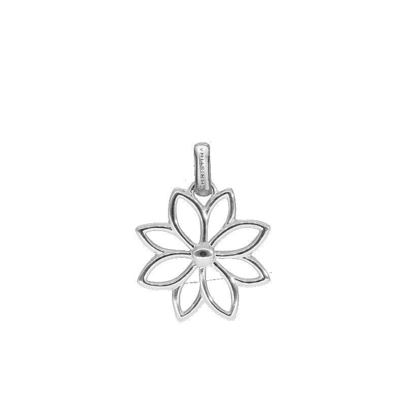 Christina Jewelry & Watches Simple Flower vedhæng i sterlingsølv, formet som en lotusblomst med blankpoleret overflade