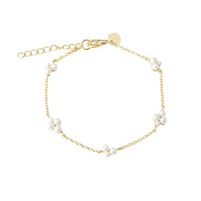 Aqua Dulce Luna Cluster armbånd i forgyldt sølv