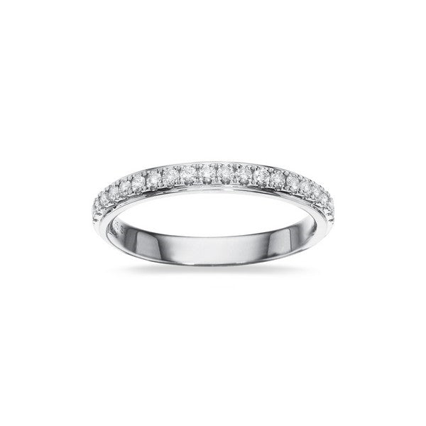 Dazzling guldring i 14 kt hvidguld med 0,27 ct brillantslebne diamanter