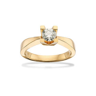 Eleganter Kleopatra-Diamantring aus 14-karätigem Gold mit einem 0,05-karätigen brillantgeschliffenen Diamanten, Modell 7135 – Schmuckzentrum