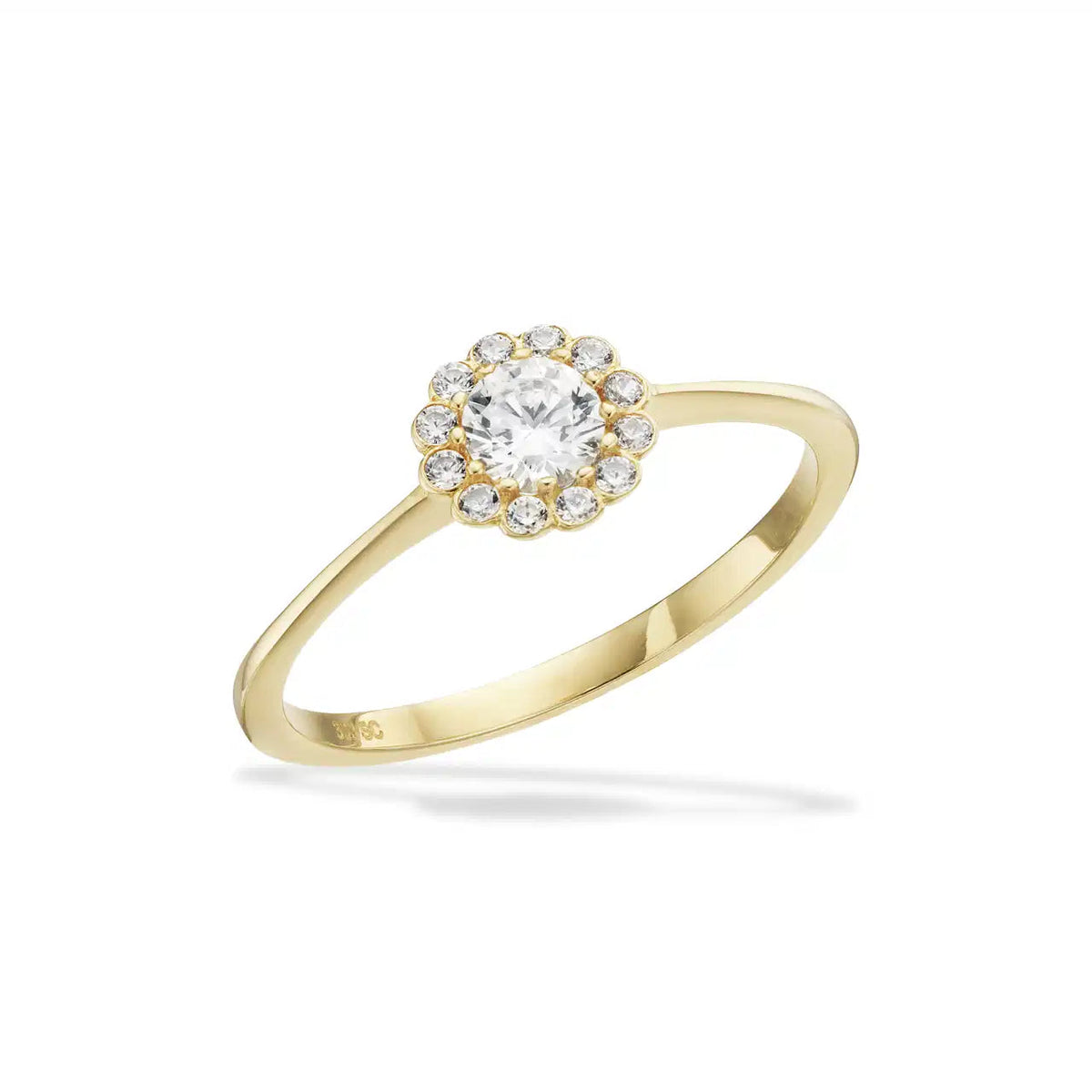 Scrouples ring roset i 8 kt guld med zirkonia