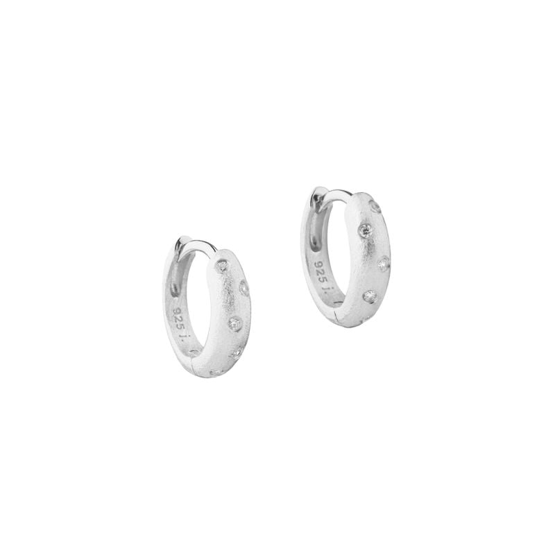 DREAMLIT hoops i sølv med zirkonia, 12 mm, Aqua Dulce