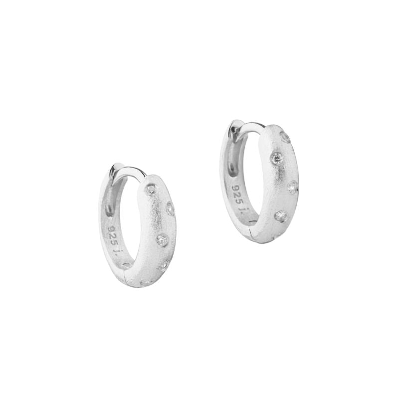 DREAMLIT hoops i sølv med zirkonia, 16 mm, Aqua Dulce