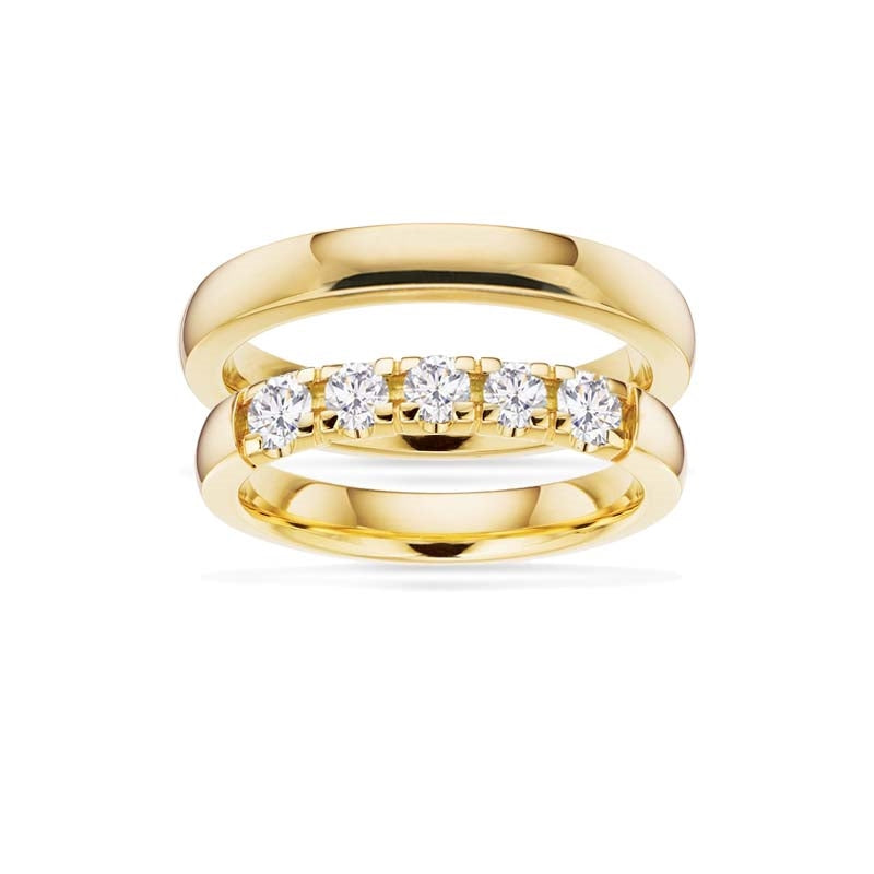 Trauringe - Grace in 14kt Gold - 3,25mm und 0,07ct (Anzahl der Steine wählen)