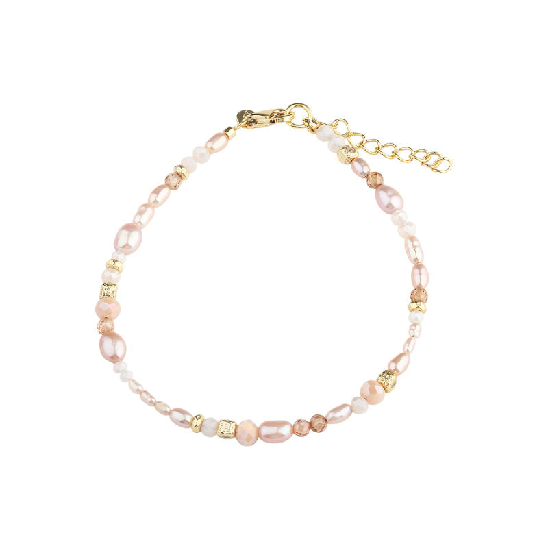 LIORA armbånd i forgyldt sølv med perler, Aqua Dulce