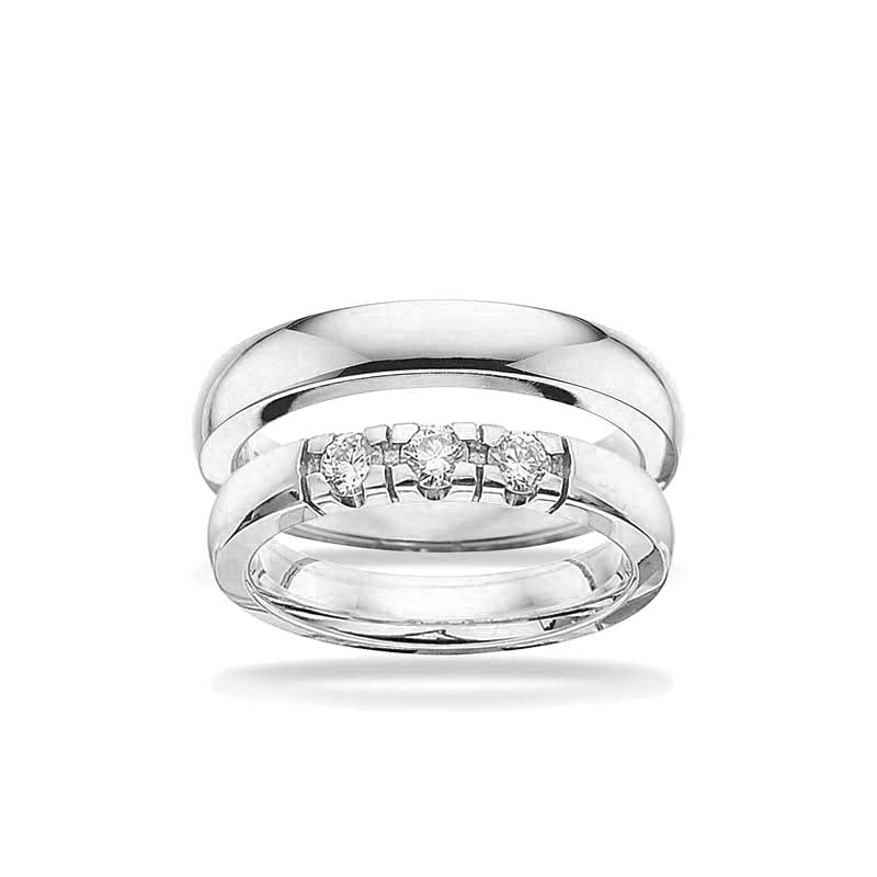Trauringe - Grace Weißgold 14kt in 3,25mm und 0,11ct (Anzahl der Steine wählen)