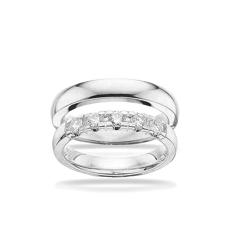 Trauringe - Grace Weißgold 14kt in 3,25mm und 0,11ct (Anzahl der Steine wählen)