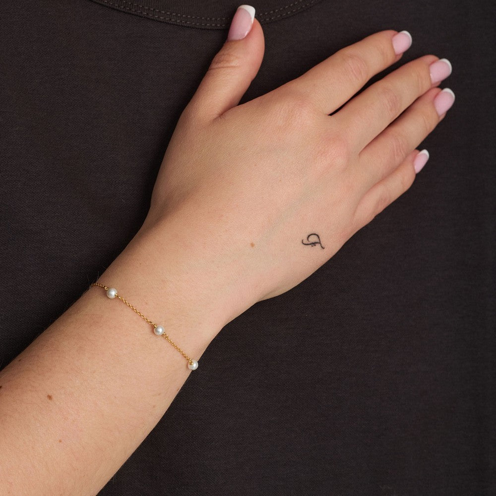 Studio Z Shore Armband aus vergoldetem Silber mit Perlen