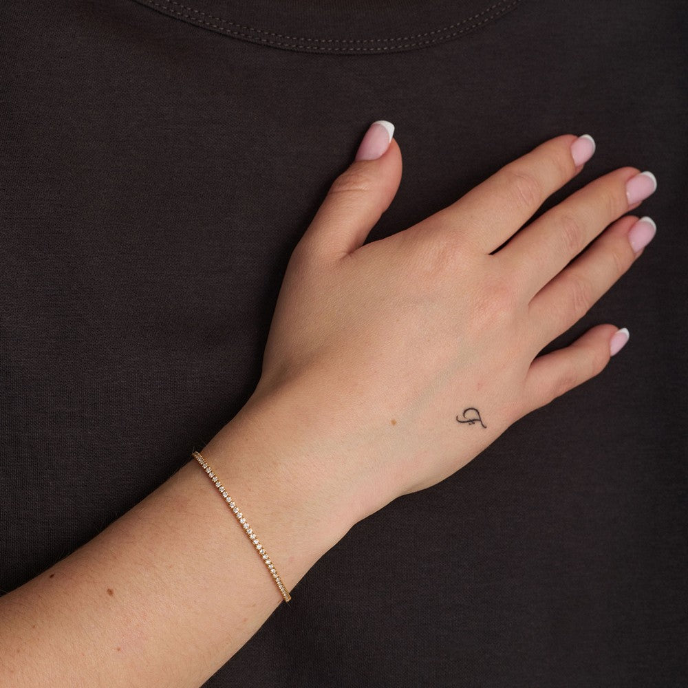 Studio Z – Mini-Tennisarmband aus vergoldetem Silber mit Zirkonia