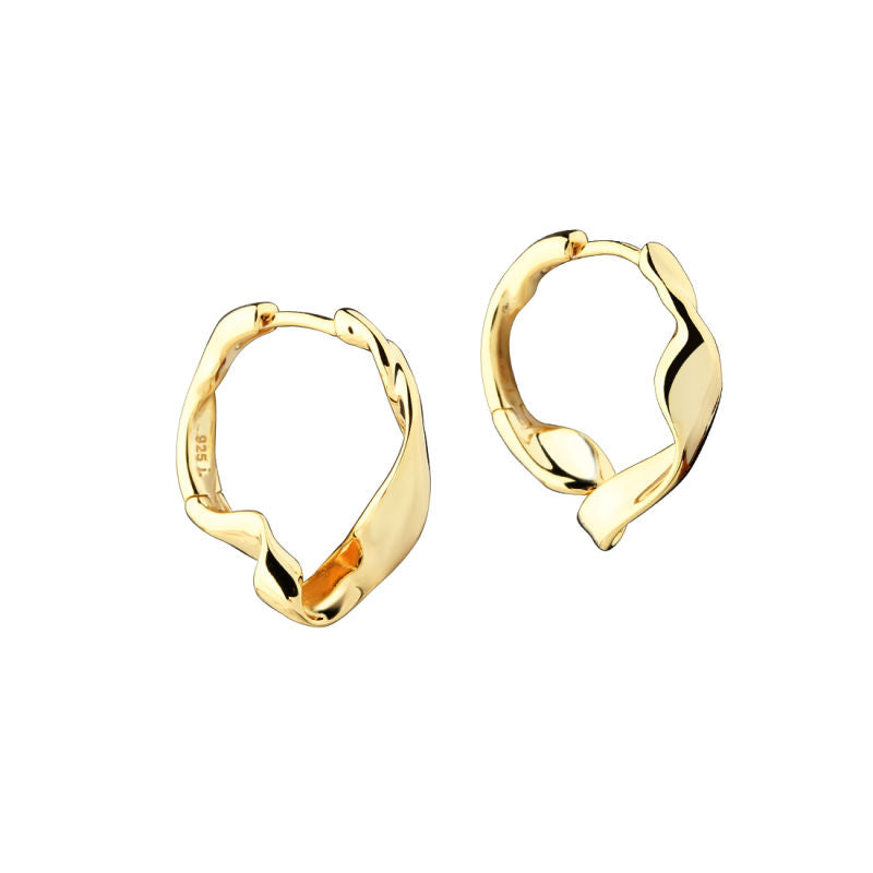 Elegante LIORA Simple Creolen aus 14-karätig vergoldetem 925er Sterlingsilber von Aqua Dulce, 16 mm