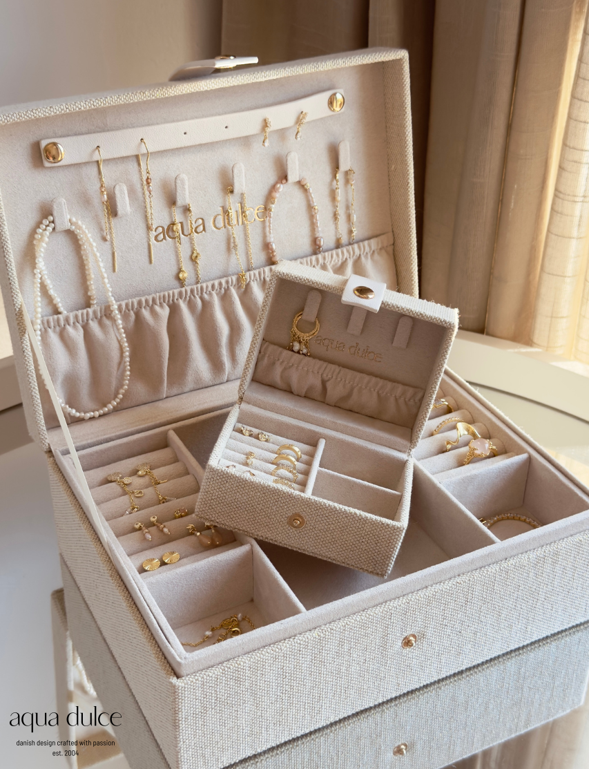Aqua Dulce Jewellery Box Big stort smykkeskrin i sand, billede 5