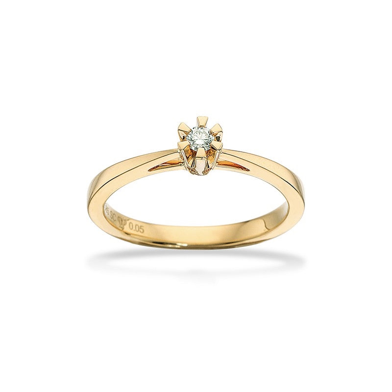Prinzessring in 14kt. Gold m. 0,03ct. - 0,50ct. Diamant