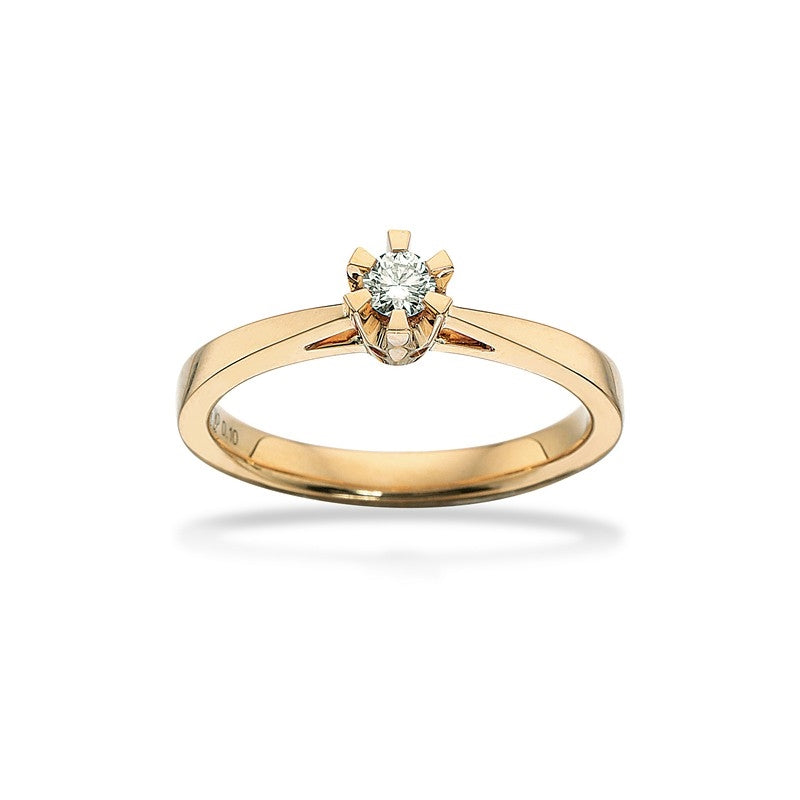 Prinzessring in 14kt. Gold m. 0,03ct. - 0,50ct. Diamant