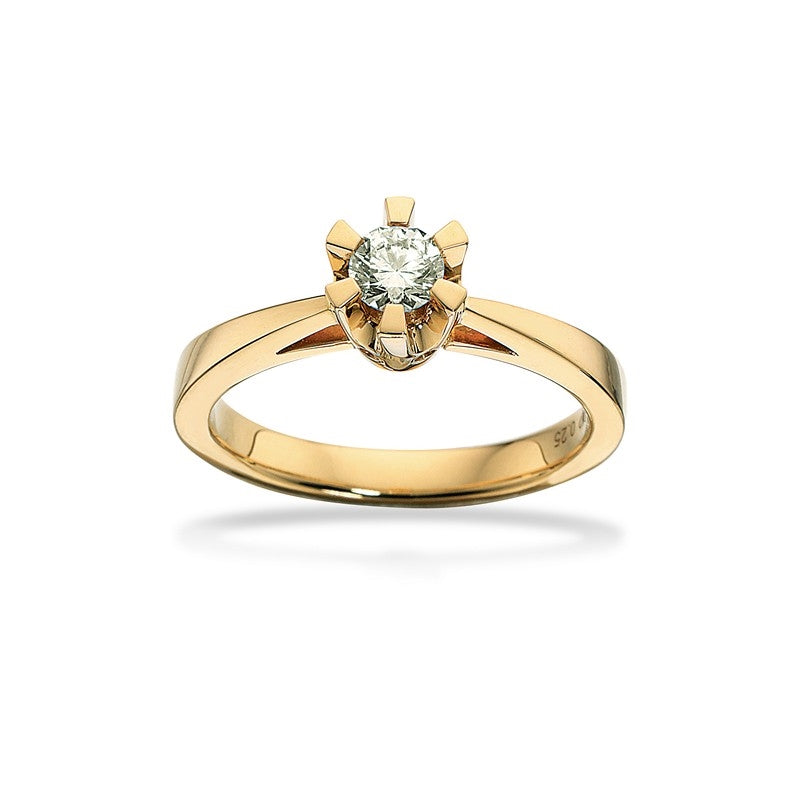 Prinzessring in 14kt. Gold m. 0,03ct. - 0,50ct. Diamant