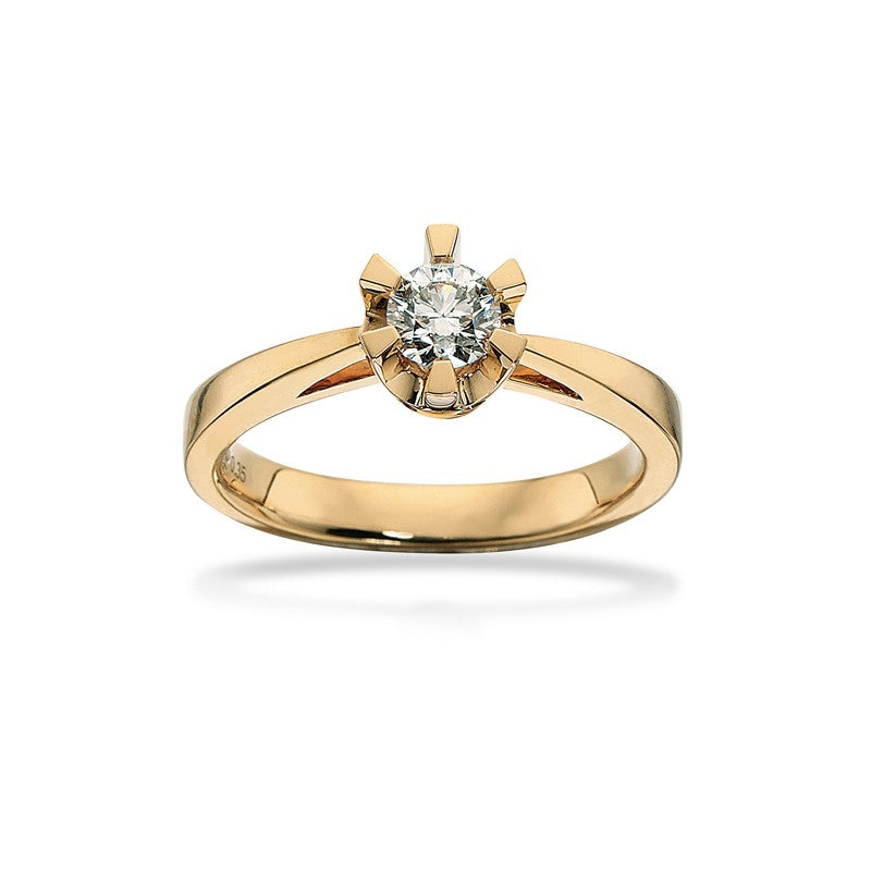 Prinzessring in 14kt. Gold m. 0,03ct. - 0,50ct. Diamant