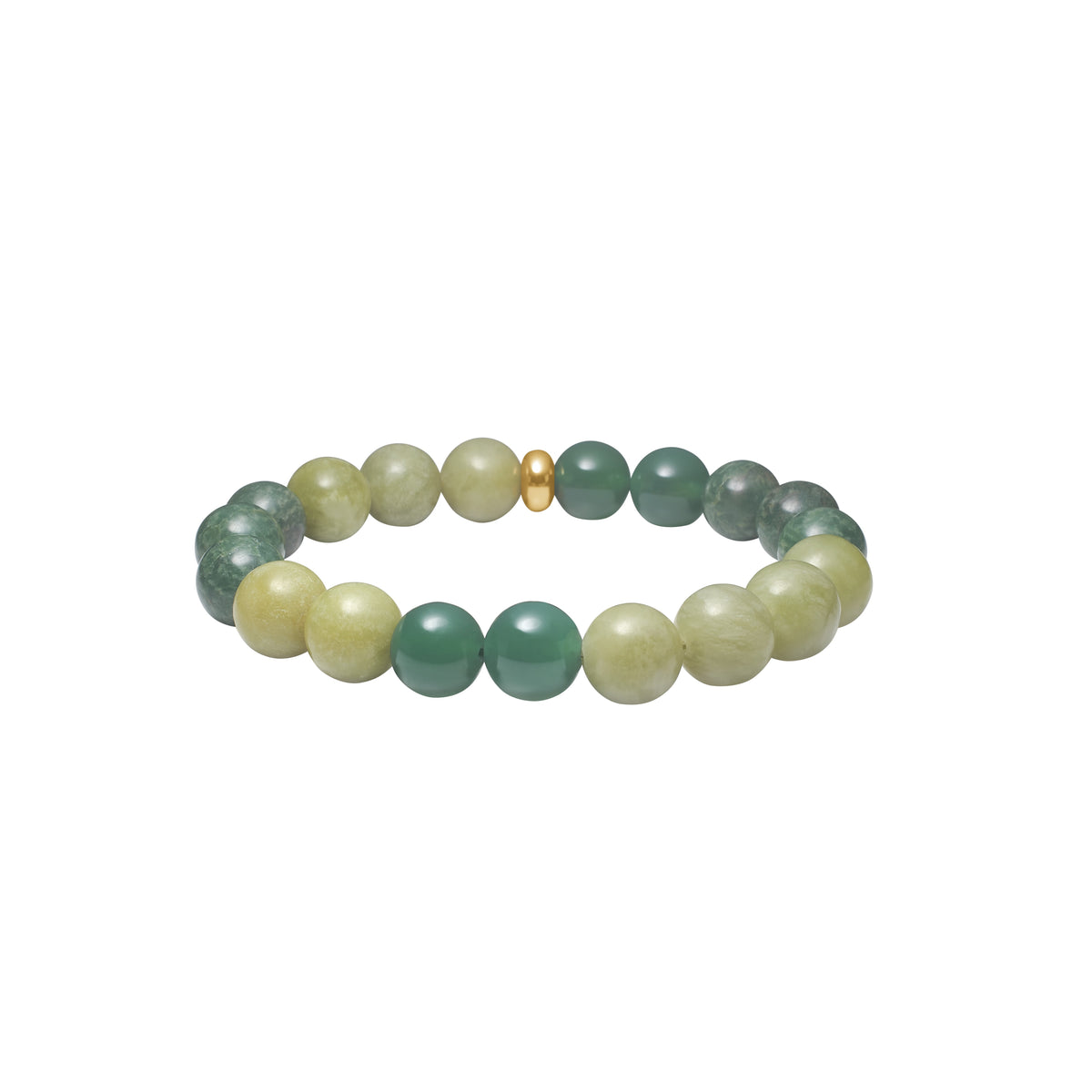 Elegantes Armband aus grünen Achat- und Jadeperlen, 10 mm, von Heide Heinzendorff