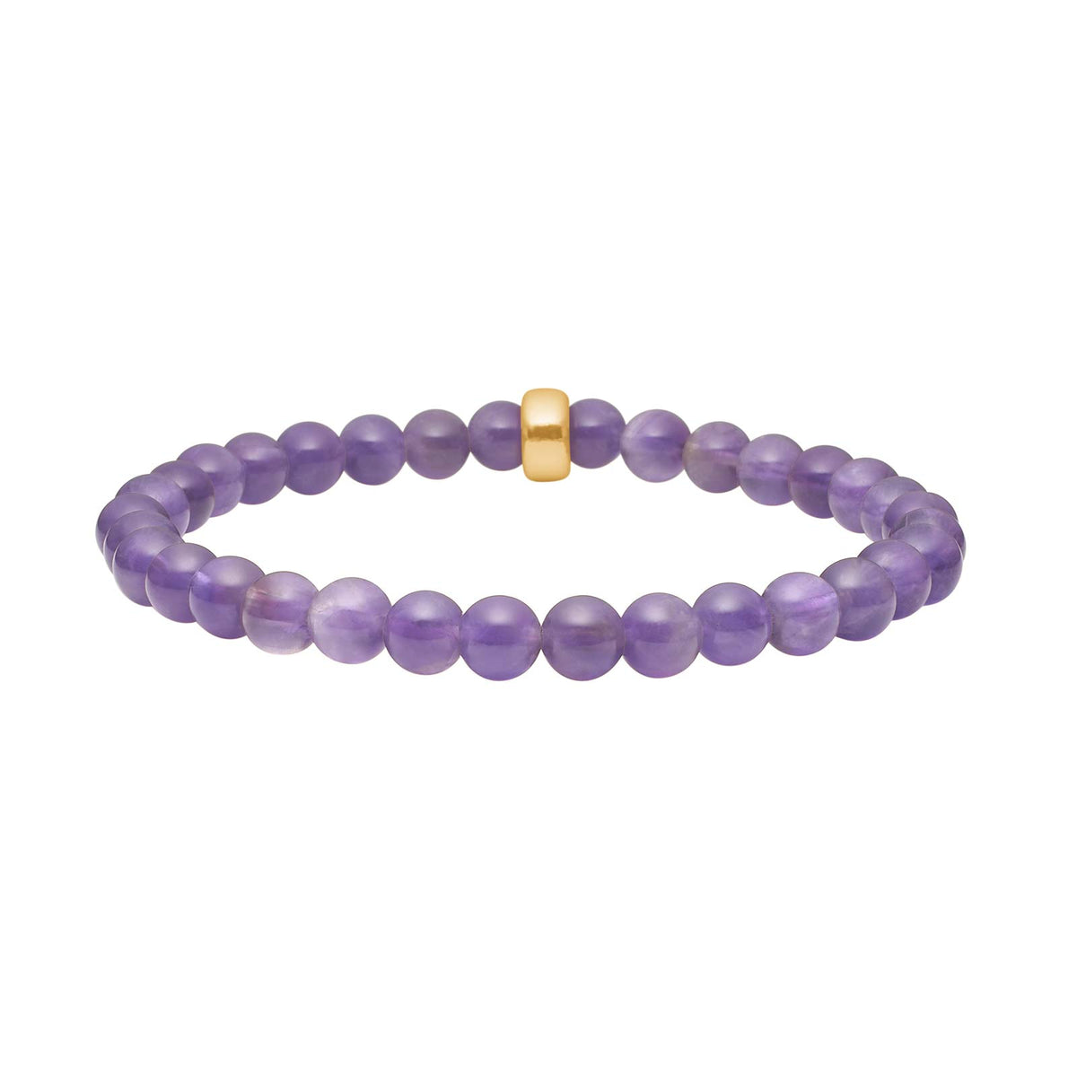 Heide Heinzendorff Amethyst-Armband aus vergoldetem Silber mit 6 mm großen lila Amethysten, 19 cm – ein elegantes und raffiniertes Schmuckstück vom Schmuckzentrum