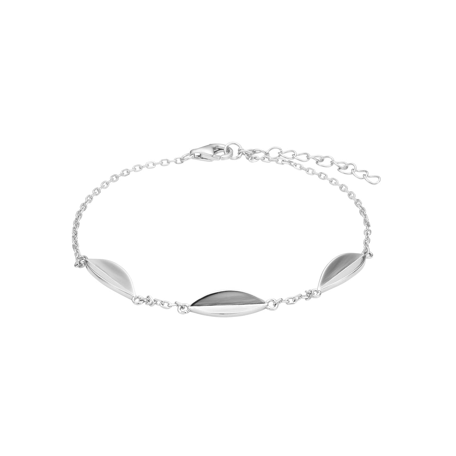 Nordahl Jewellery - LEAVE52 rhodineret sterlingsølv blad armbånd