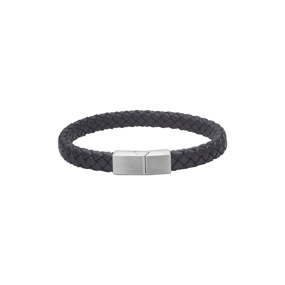 Herrearmbånd i sort kalveskind 8 mm, SON of NOA