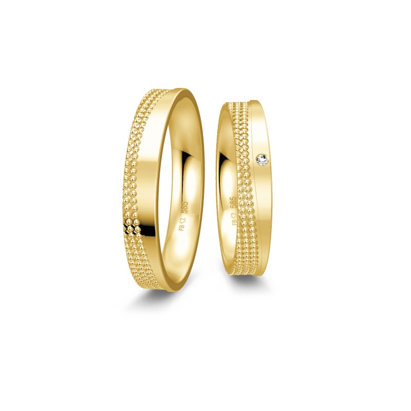 Breuning Renaissance Trauring aus 8–14 Karat Gold mit 1 Diamant