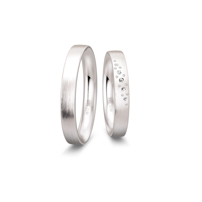 Breuning Renaissance Weißgold 5 Diamanten 0,037 ct elegant zeitloser Trauring
