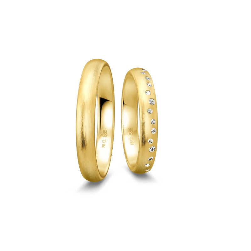 Breuning Renaissance Gold-Trauring, 19 Diamanten, 0,132 ct