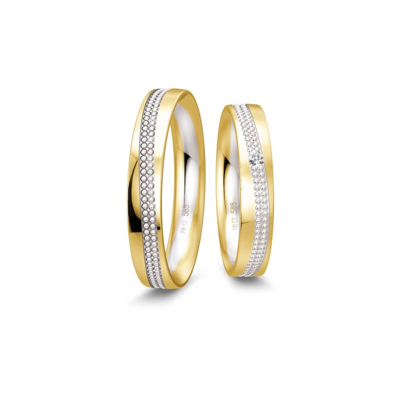 Breuning Renaissance zweifarbiger Trauring mit 1 Diamant 0,04 ct