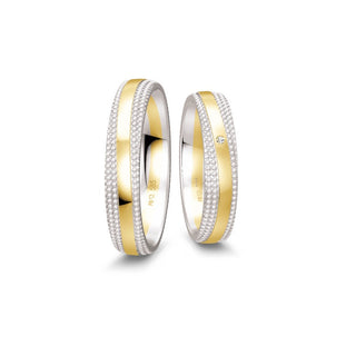 Breuning Renaissance zweifarbiger Trauring mit 1 Diamant (0,01 ct)
