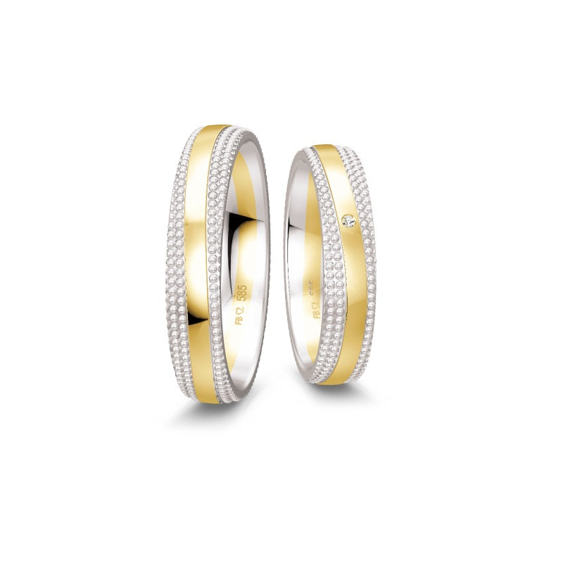 Breuning Renaissance zweifarbiger Trauring mit 1 Diamant (0,01 ct)