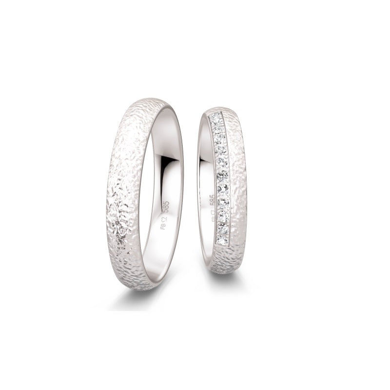 Breuning Renaissance Weißgold Ehering 12 Diamanten 0,18 ct