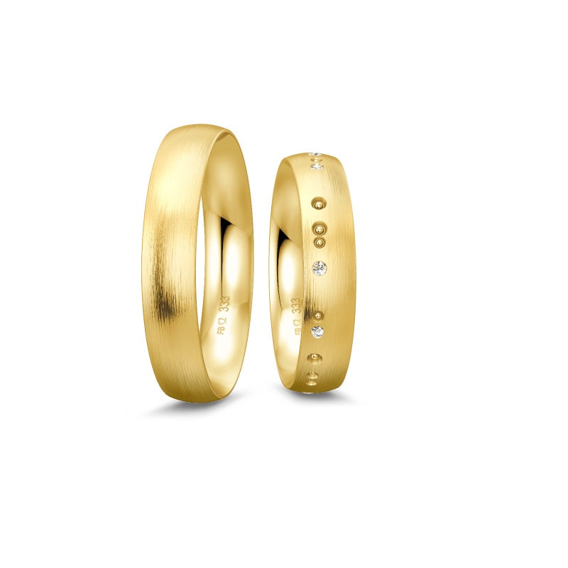Breuning Renaissance Trauring in Gold mit 9 Diamanten (0,075 ct)