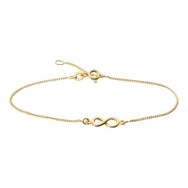 Nordahl Andersen ETERNITY52 armbånd i forgyldt sølv med evighedstegn og blank, poleret overflade