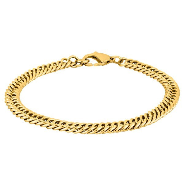 SON OF NOA Herre armbånd i IP gold blank stål. 19-23 cm