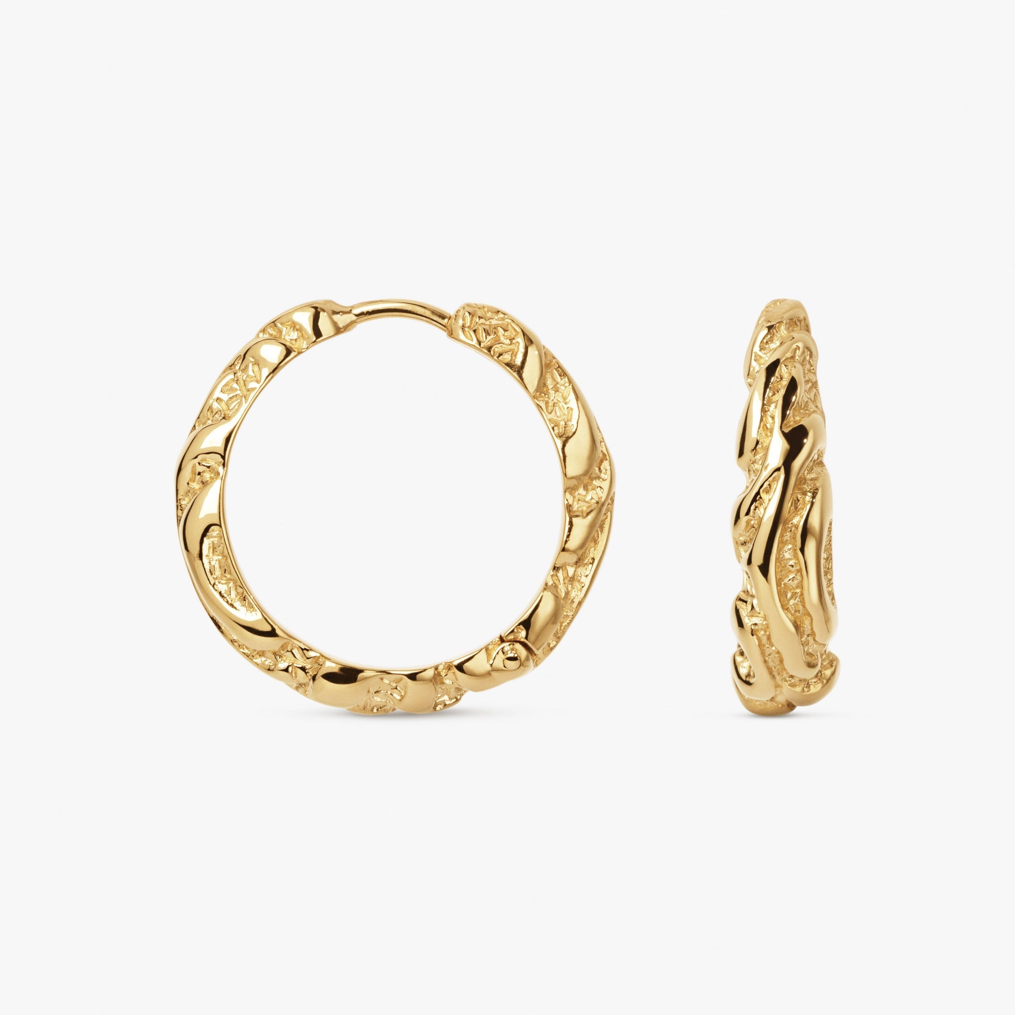 Large Zebra Hoops i forgyldt sølv, Camille Brinch