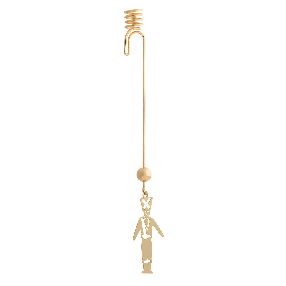 H.C. Andersen Weihnachtsschmuck – stilvoller, vergoldeter Christbaumkerzenhalter mit Soldat aus Papier-Scherenschnitt, Schmuckzentrum 980-6242