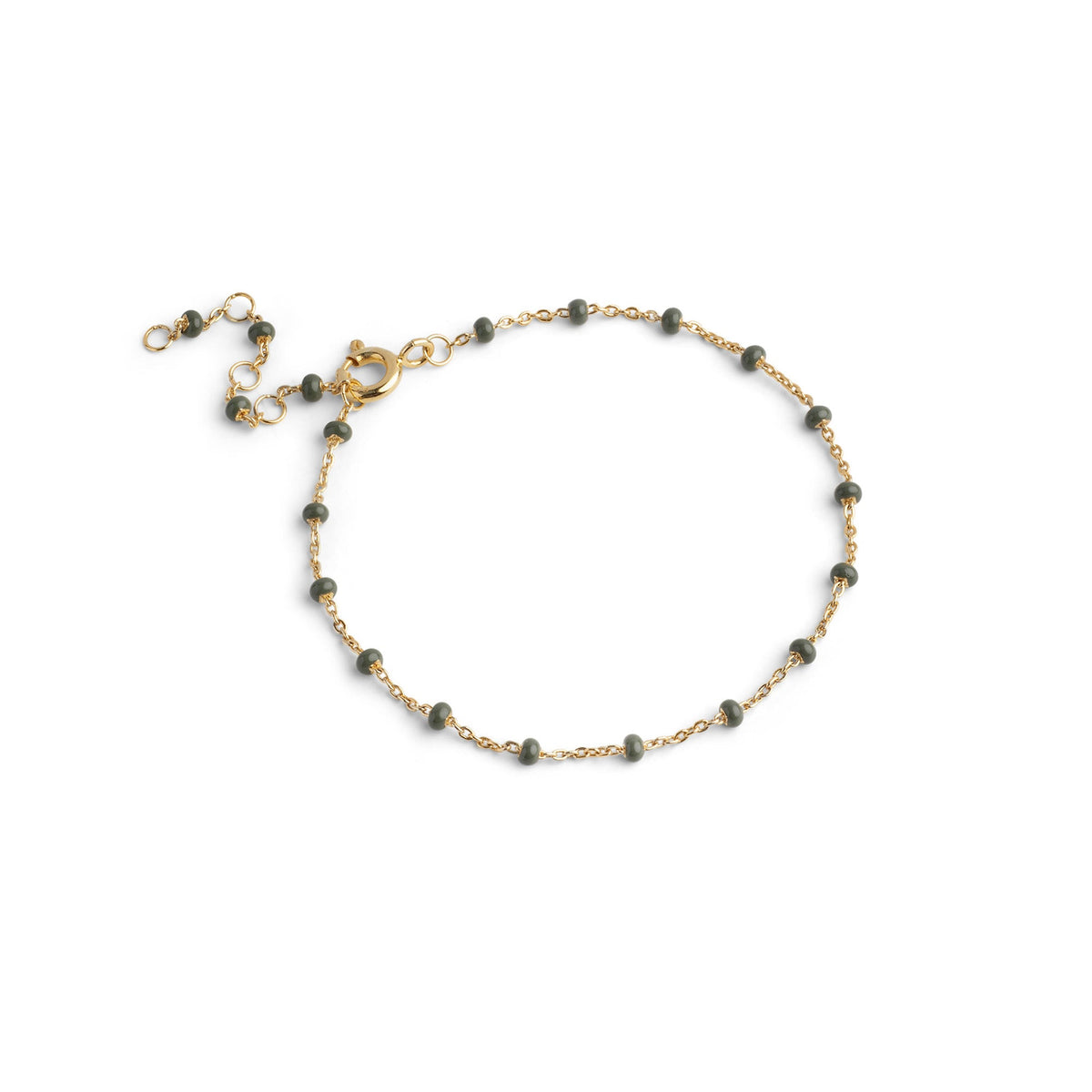 Enamel Lola armbånd i forgyldt messing, Khaki