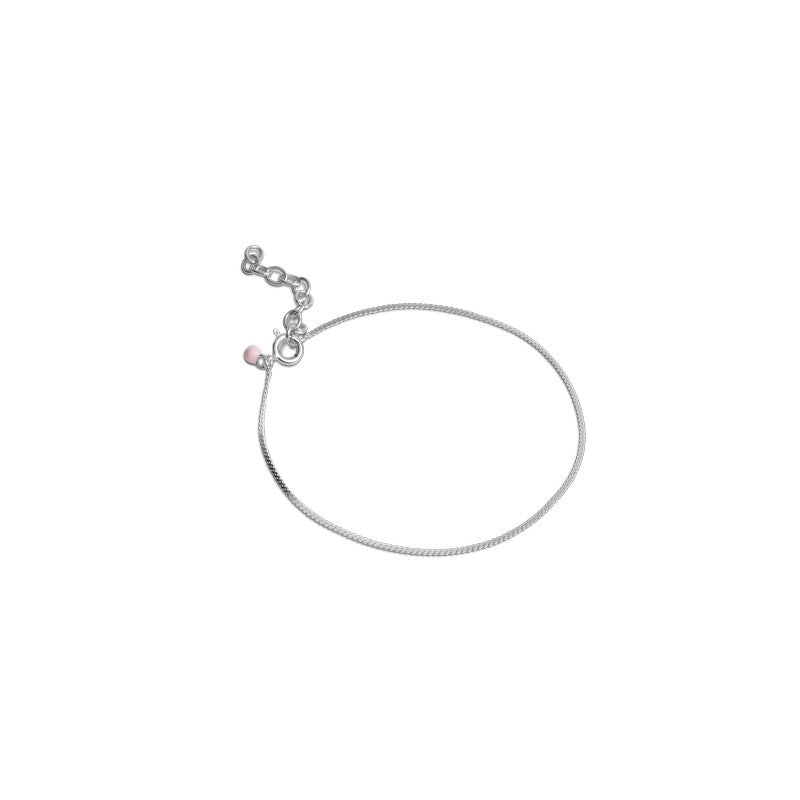 Enamel - Naomi armbånd i sølv med emalje perle i pink**
