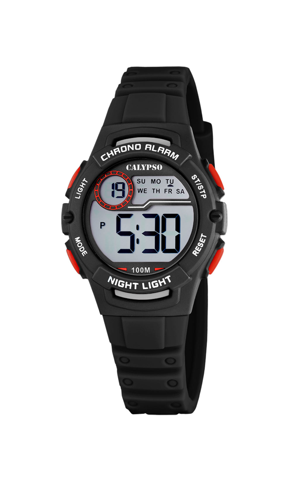 Calypso K5852/6 digitalt børneur i sort med silikone rem