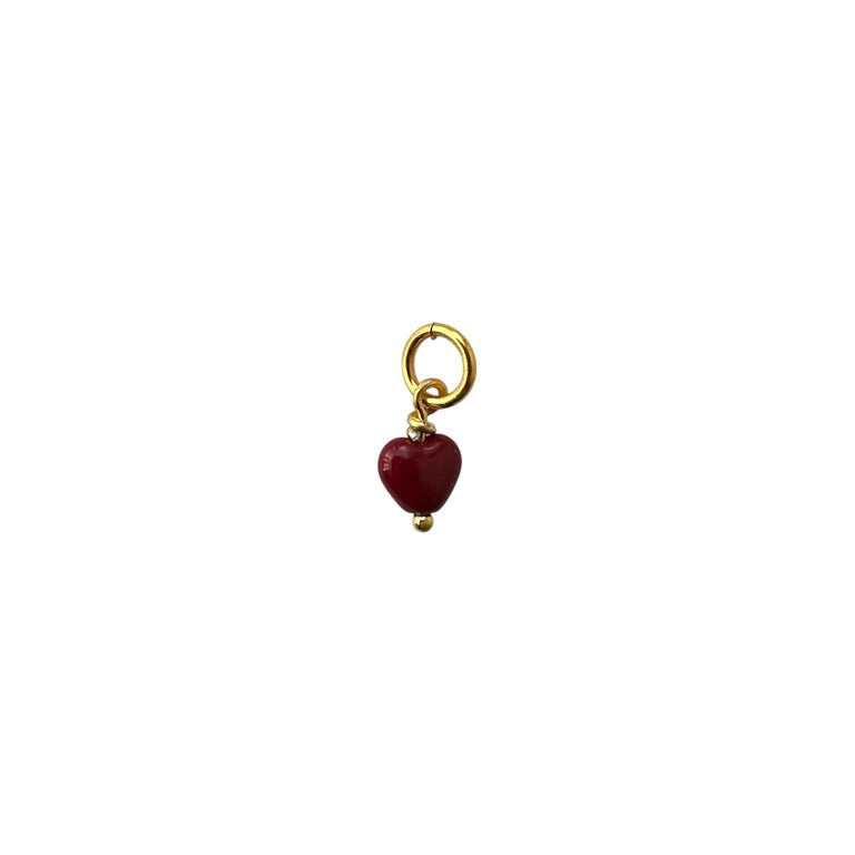 French Mini Heart Pendant i Wine, Pico Copenhagen