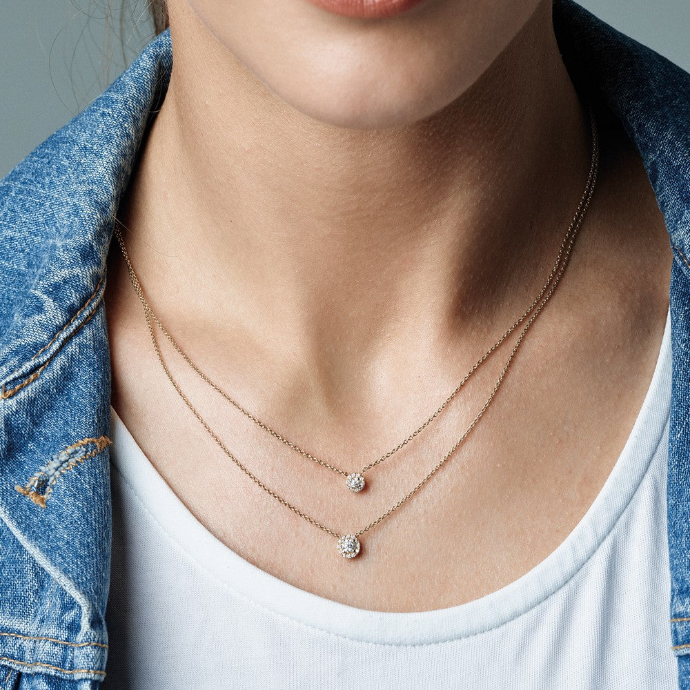 Cordelia - Diamantkette in 14 kt Weißgold mit insgesamt 0,11 - 0,21 ct. m Kette