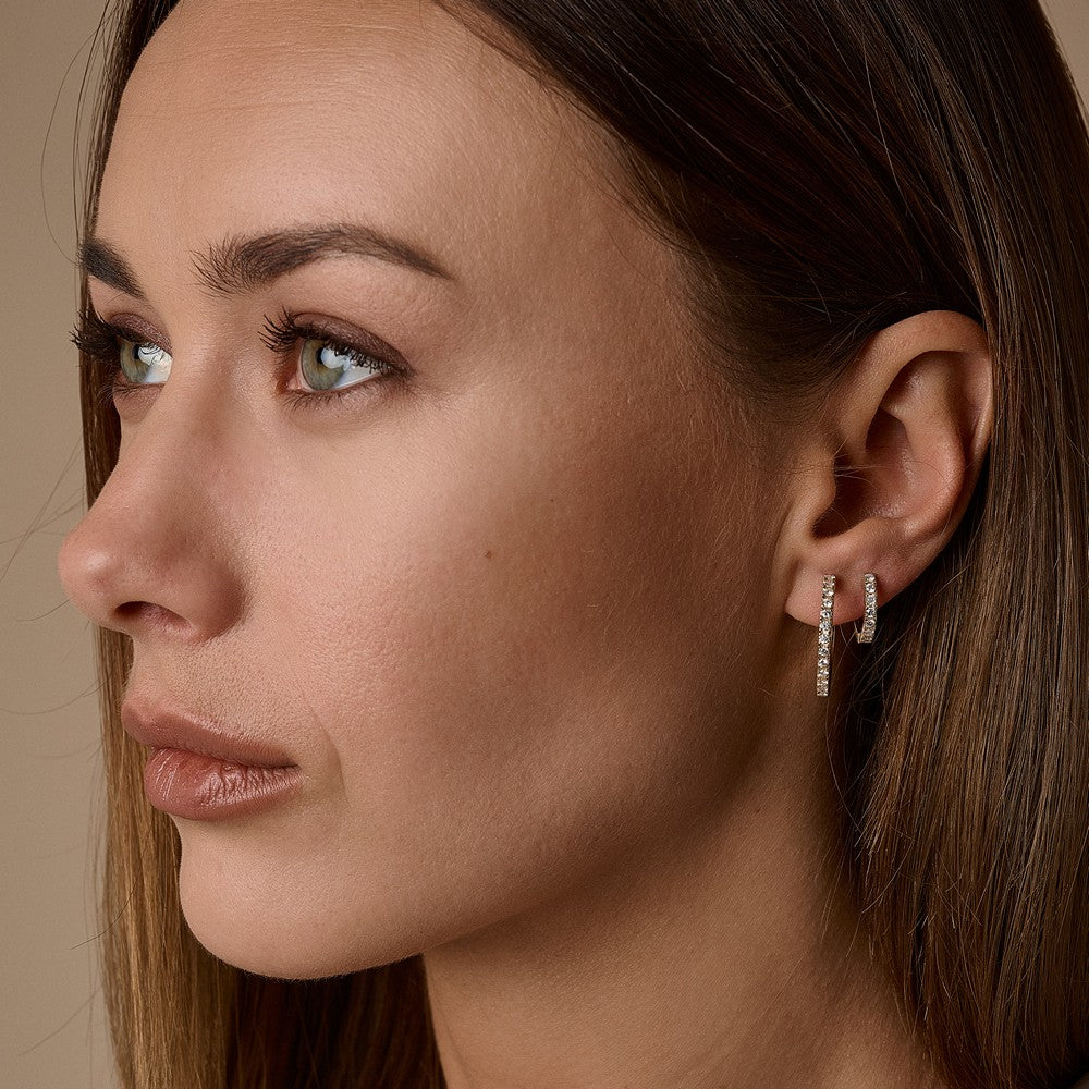 Nuran - Creole aus 14-karat Gold mit insgesamt 0,52ct - 23 mm