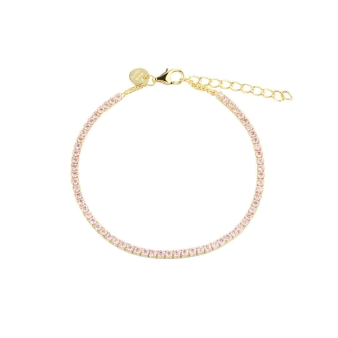 Aqua Dulce - Dagny Tennis Bracelet i forgyldt sterlingsølv