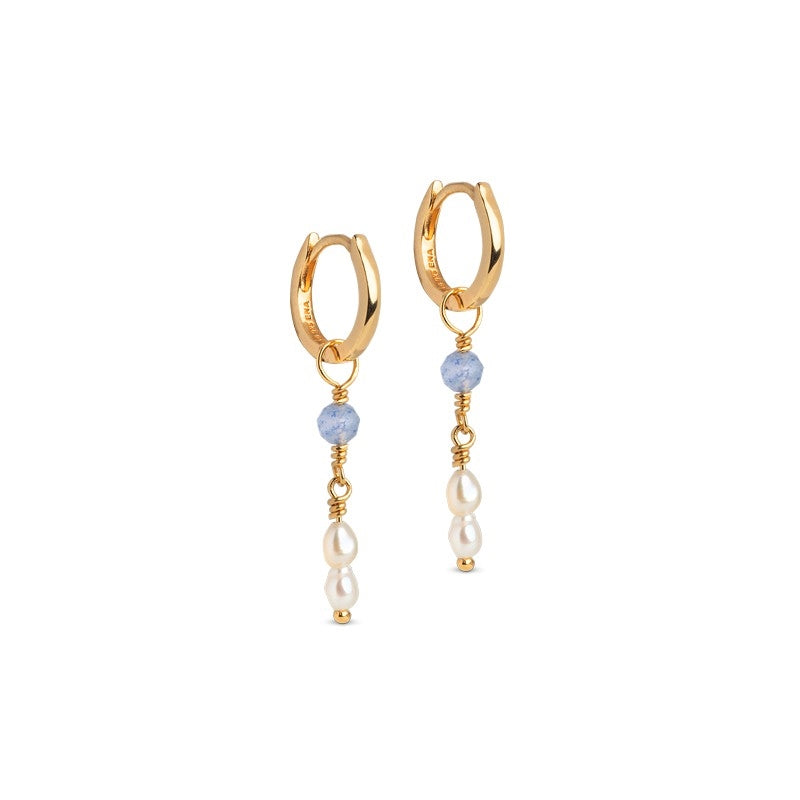 Enamel Liva Hoops i forgyldt sølv E438G
