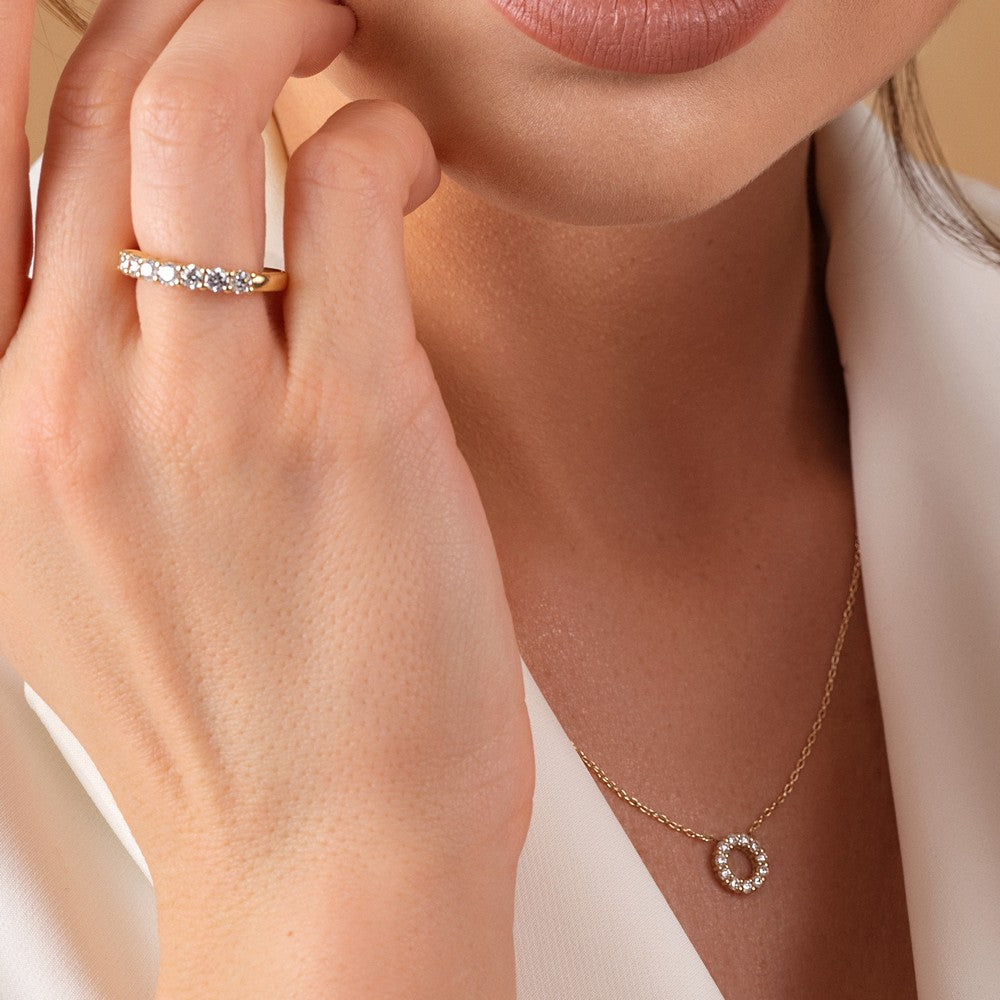 Emma - 14 kt Gold Diamant Halskette von NURAN. 11 x 0,03 ct.