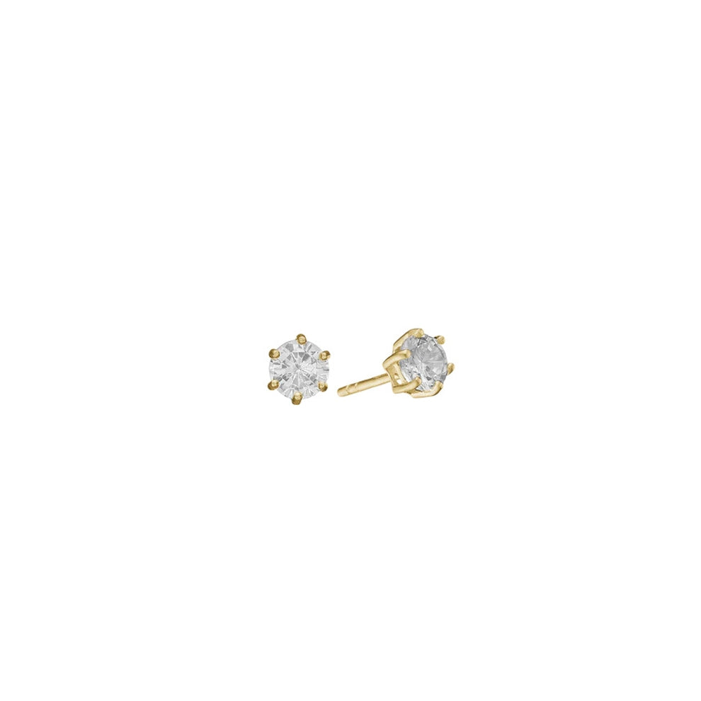 8 kt Gold Ohrstecker 5 Krappen mit zirkonia - Wählen Sie die Größe