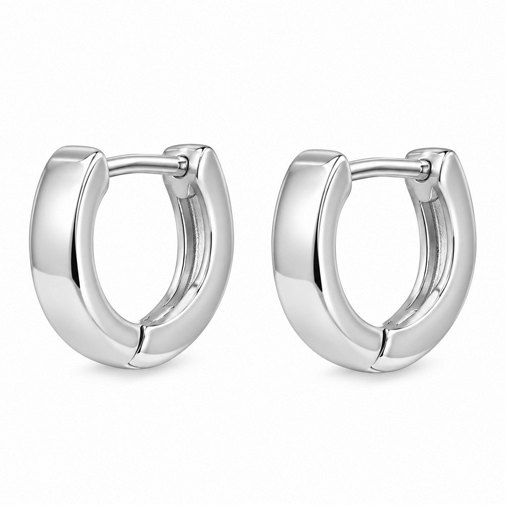 Elegante Kinder-Creolen mit Klappverschluss aus hochglanzpoliertem Silber