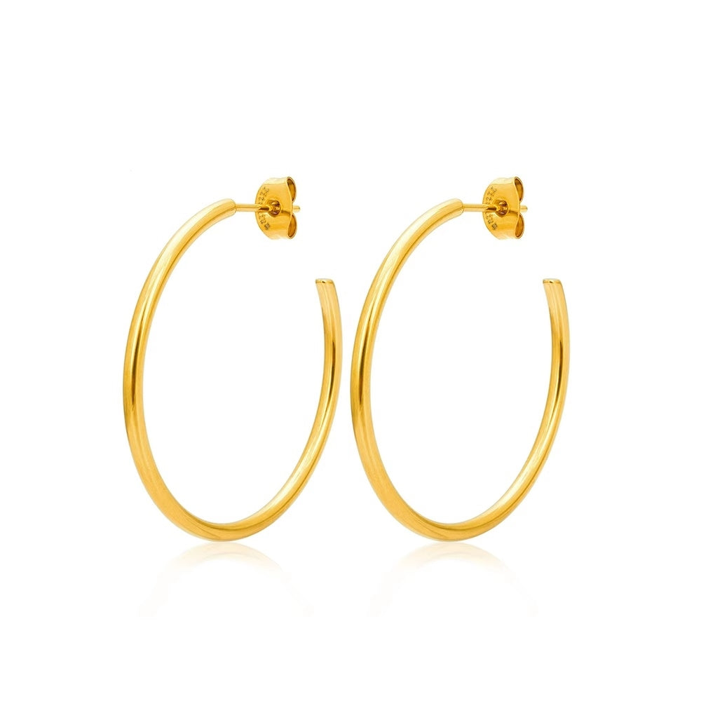 100% Titanium Hoops i forgyldt titanium stor